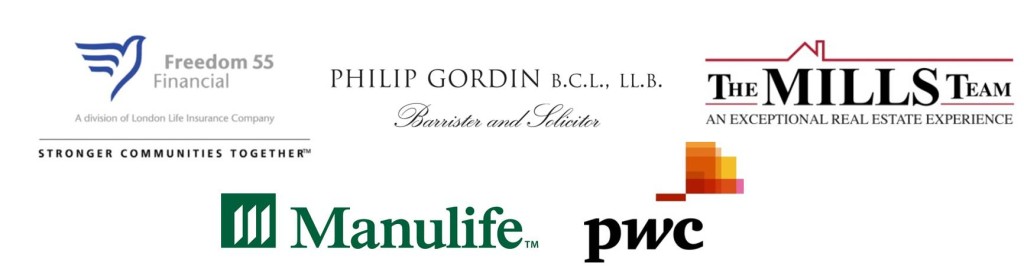 Sponsors - Manulife, PwC, Philip Gordin Professional Corporation, The Mills Team, Freedom 55 Financial